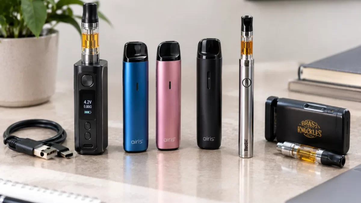 Dispositivos de vapeo con sus respectivas baterias de carga