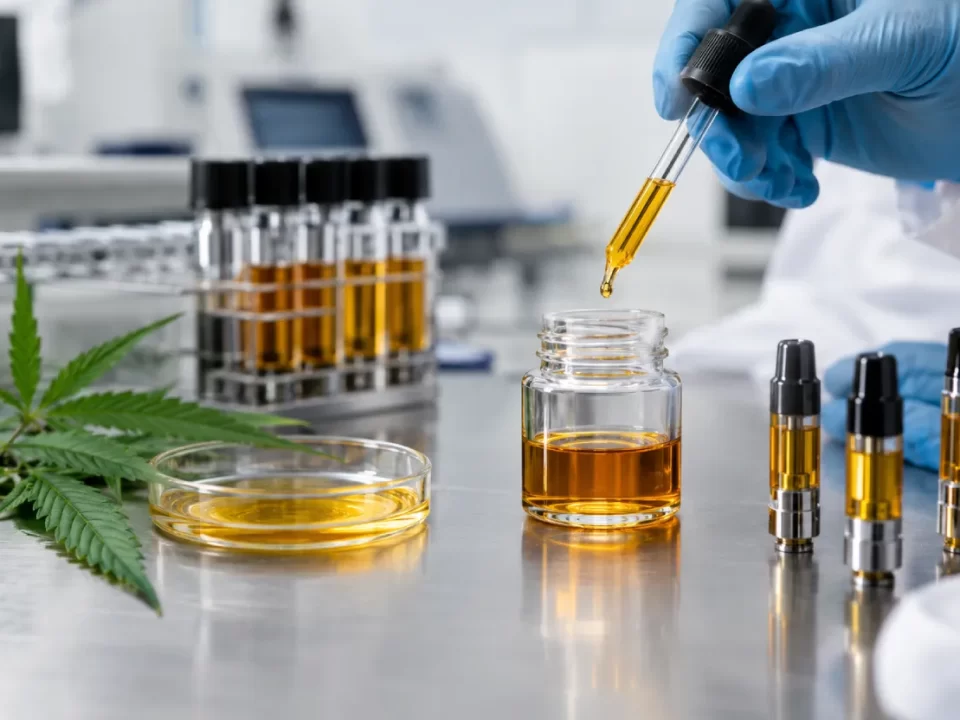 Aceite de destilado en proceso de laboratorio